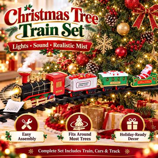 🎄🚂 Musical Rotating Christmas Train Tree Topper – Lighted Animated Holiday Tree Decoration for Home & Christmas Parties