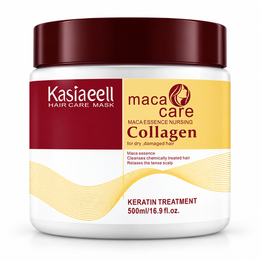 ✨ Collagen Hair Mask with Maca Essence – Deep Conditioning Keratin Treatment for Dry, Damaged & Chemically Treated Hair, Moisturizing Hair Care Mask 💛