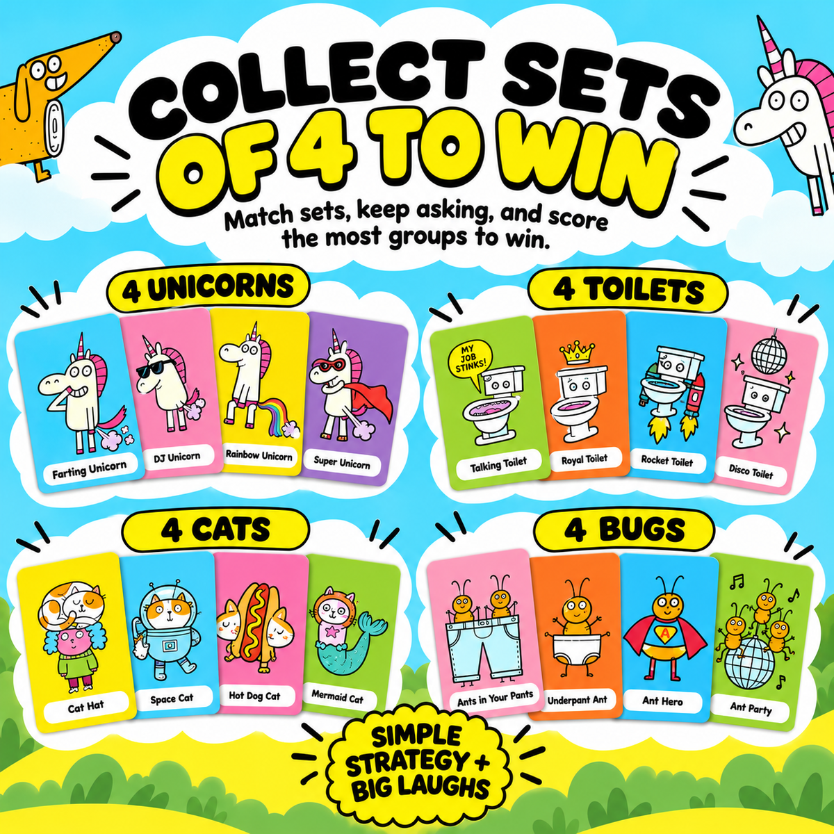 😂 48% OFF Today!  🎁Super Silly Go Fish Card Game for Kids & Family Game Night