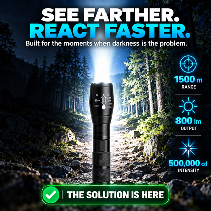 🔦 Rechargeable Zoom Flashlight for Camping & Home ✨