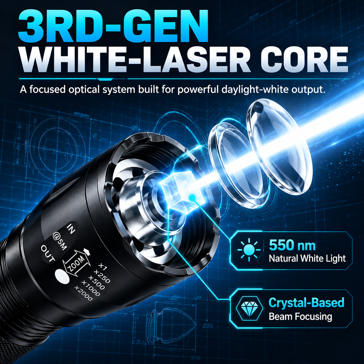 🔦 Rechargeable Zoom Flashlight for Camping & Home ✨