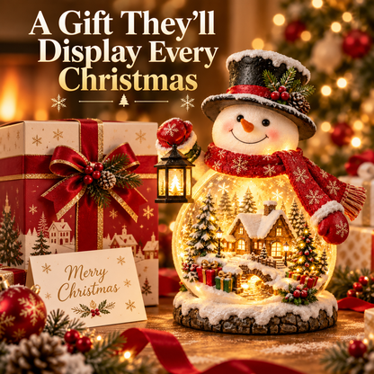 🔥 50% OFF Today ✨ Christmas Village Snowman Glow – Lighted Holiday Tabletop Decor
