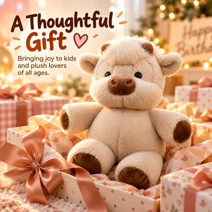 🐮 Highland Cow Soft Toy – 45cm fluffy plush, cloud-soft & cuddle-approved. Perfect gift for kids! 🎁💚