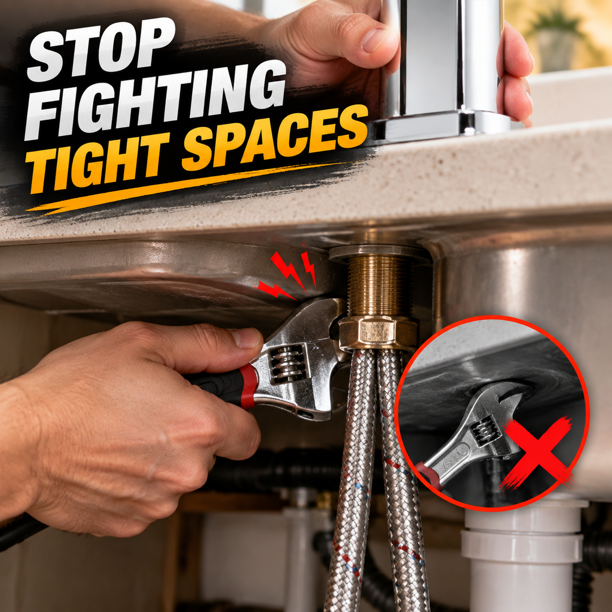 Under-Sink Faucet Installation Tool – Easy Tight-Space Fastening Wrench
