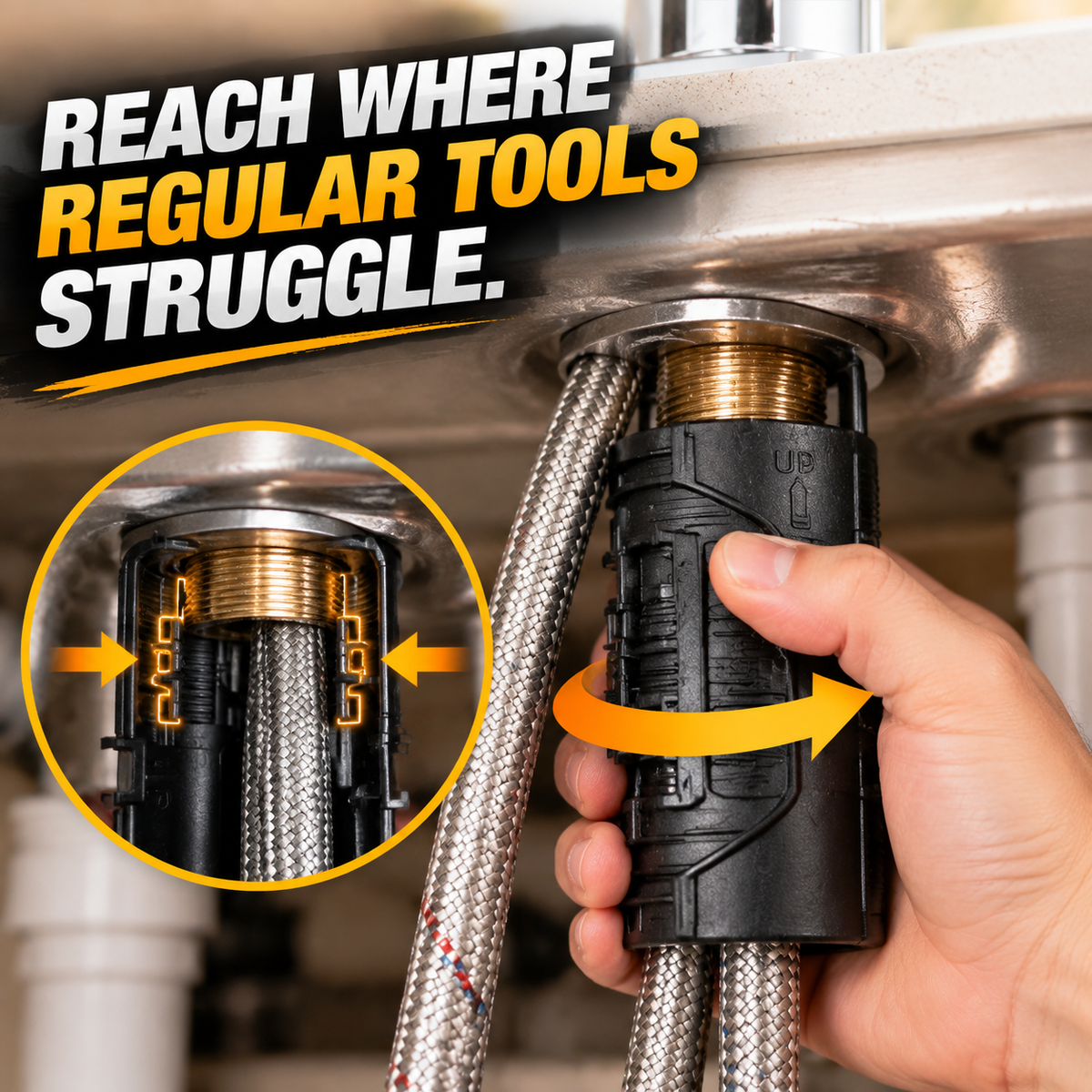 Under-Sink Faucet Installation Tool – Easy Tight-Space Fastening Wrench