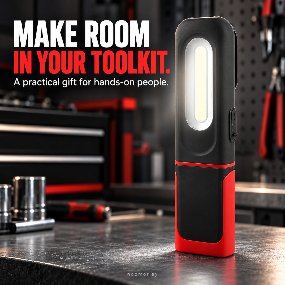 🔦 Rechargeable COB Work Light – USB-C Portable Inspection Lamp with Hanging Hook 🛠️