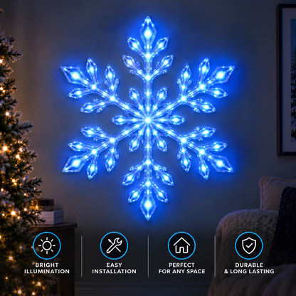 ❄️ 12-Piece Remote-Controlled Snowflake Wall Light Set – Christmas Décor