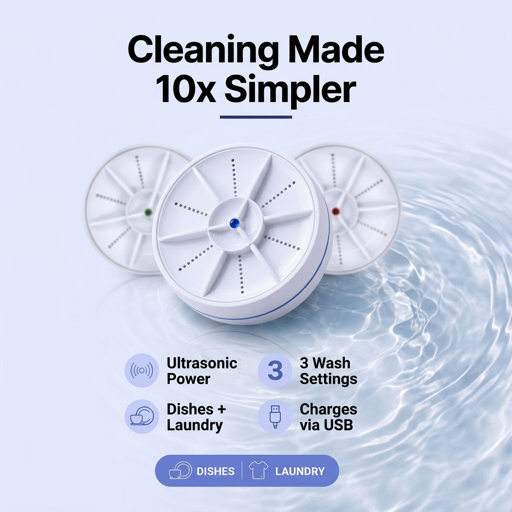 🍎 Portable Ultrasonic Fruit & Vegetable Cleaner – Wireless Mini Food Washing Machine for Fruits, Vegetables, Dishes & Kitchen Use 🥬✨