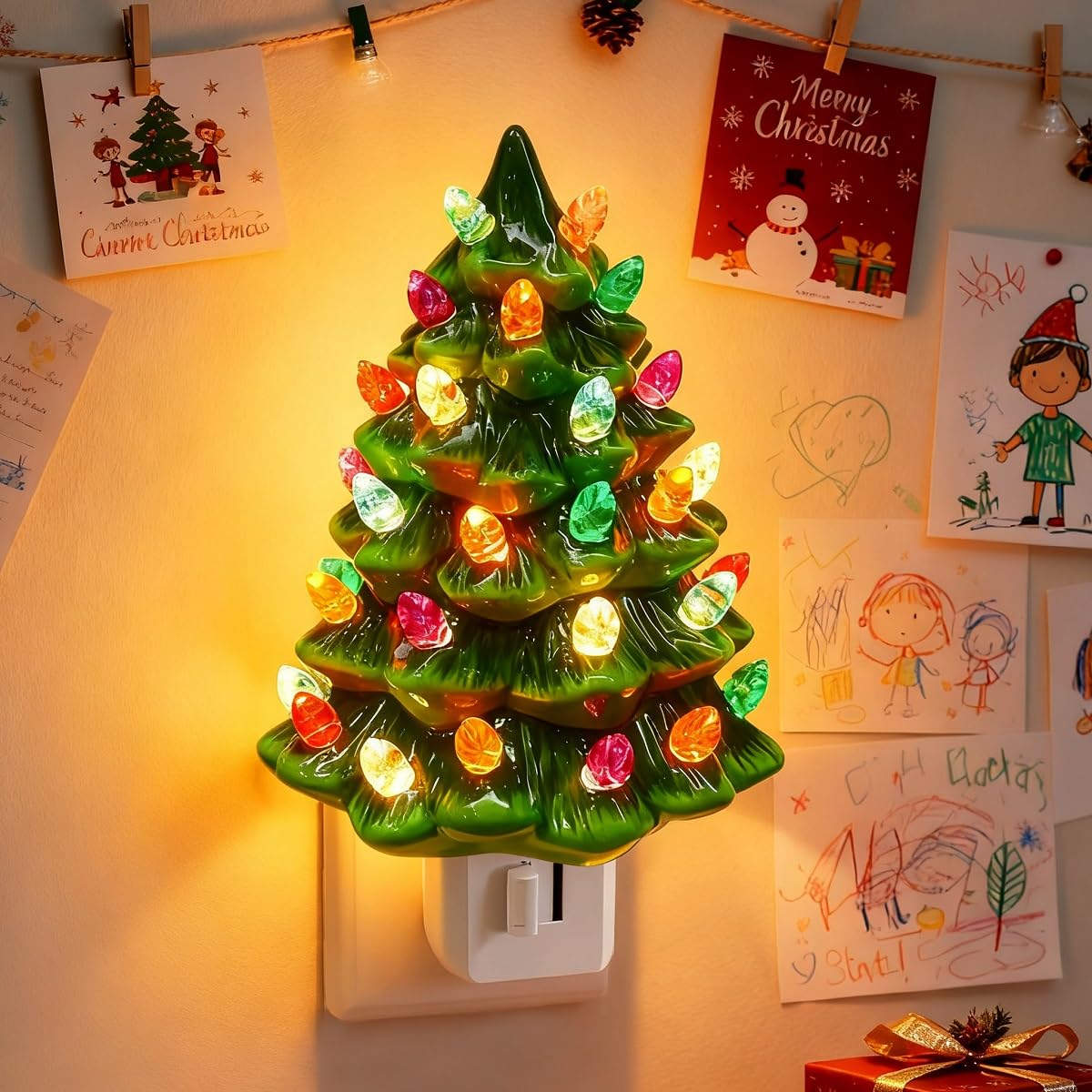🎄 Plug-In Christmas Tree Night Light for Festive Holiday Home Decor