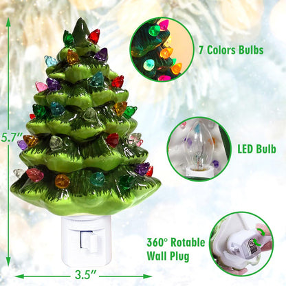 🎄 Plug-In Christmas Tree Night Light for Festive Holiday Home Decor