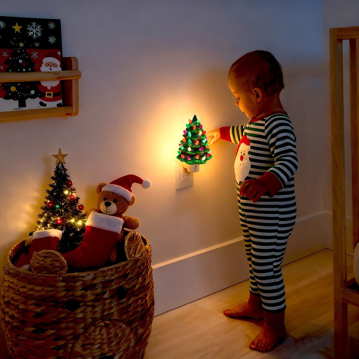 🎄 Plug-In Christmas Tree Night Light for Festive Holiday Home Decor