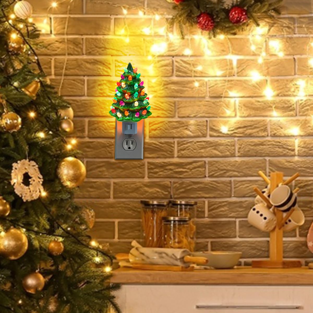 🎄 Plug-In Christmas Tree Night Light for Festive Holiday Home Decor