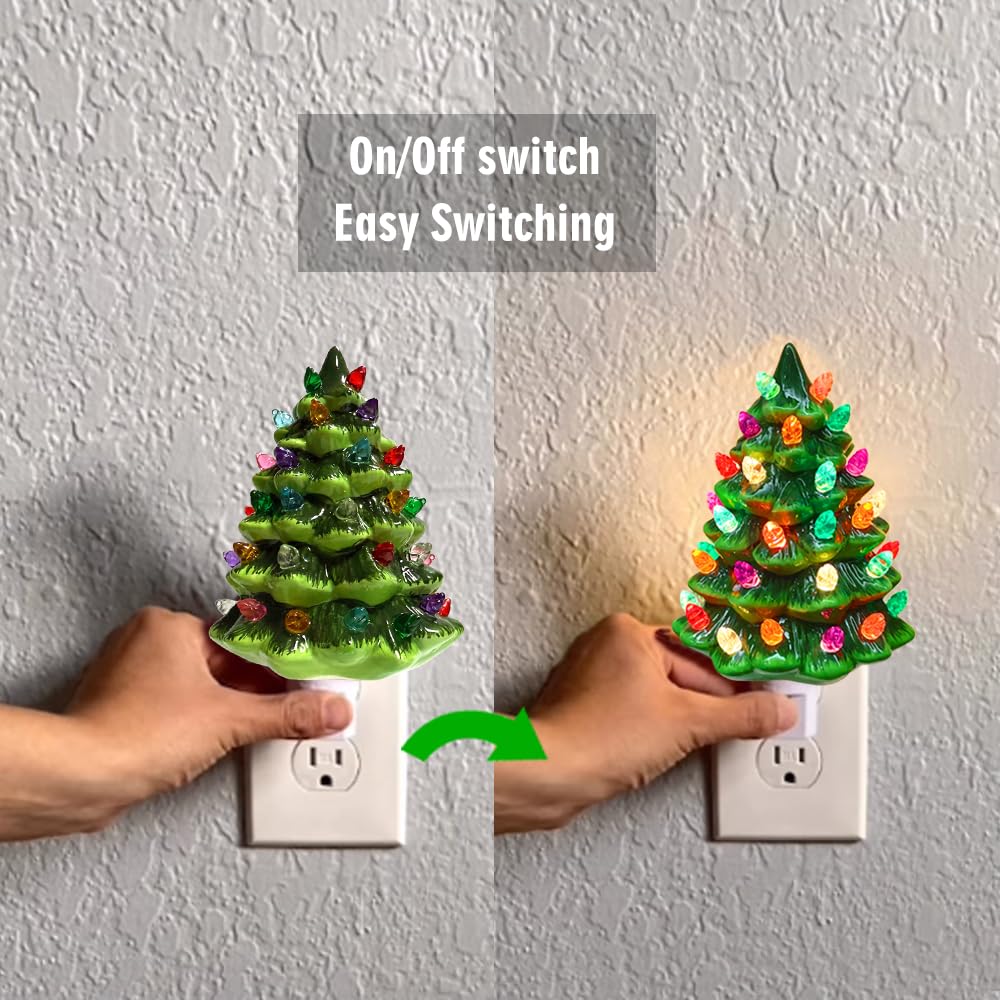 🎄 Plug-In Christmas Tree Night Light for Festive Holiday Home Decor