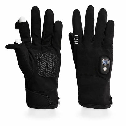🔥 Rechargeable Heated Winter Gloves – 3 Heat Levels, Smart LED Display & Flip-Top Fingers