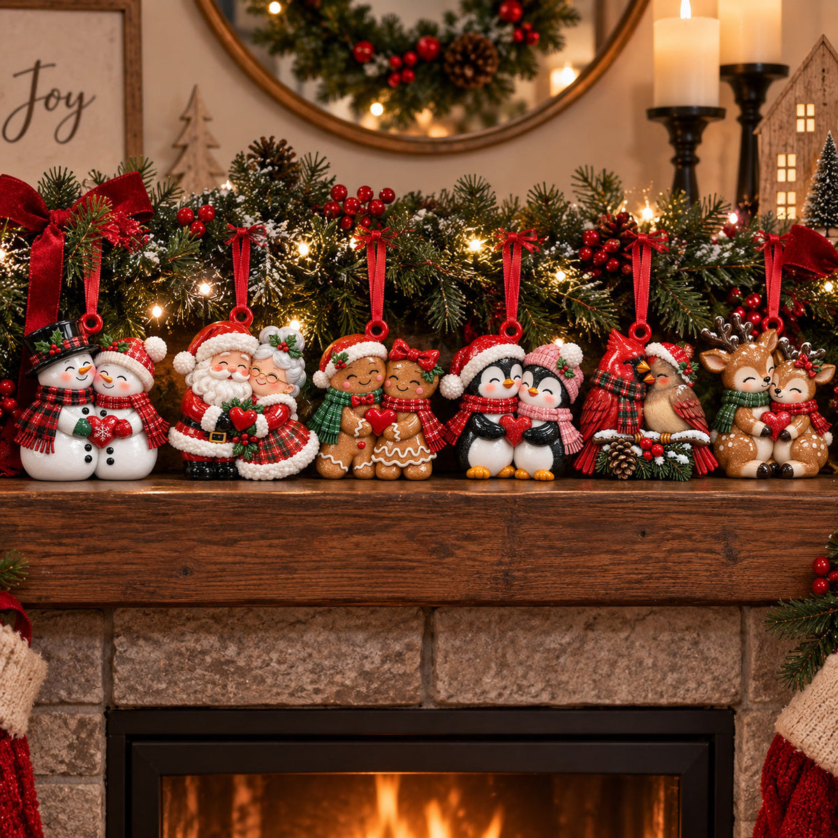 Merry Christmas Couple Ornament Gift Set