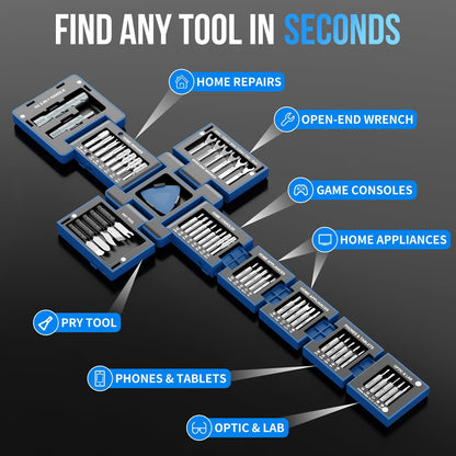 55‑in‑1 Precision Magnetic Screwdriver Kit, Bendable L‑Shape Repair Tool Set for Electronics & Household Maintenance