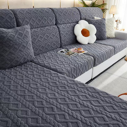 Luxury Plush Stretch Sofa Cover — Warm Comfort & Elegant Home Style