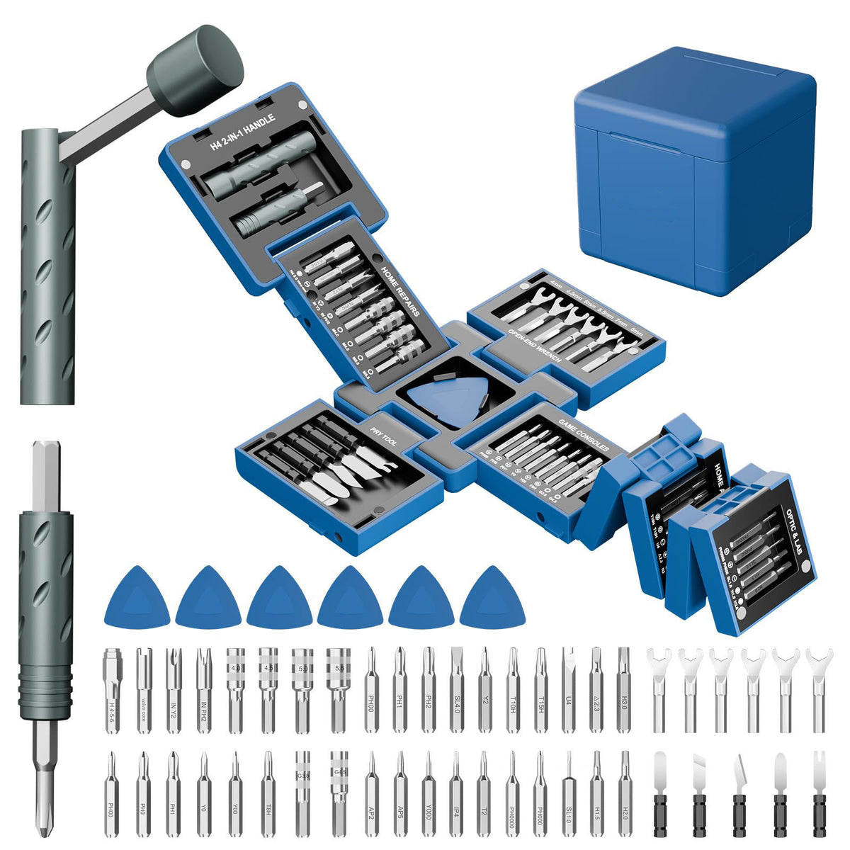 55‑in‑1 Precision Magnetic Screwdriver Kit, Bendable L‑Shape Repair Tool Set for Electronics & Household Maintenance