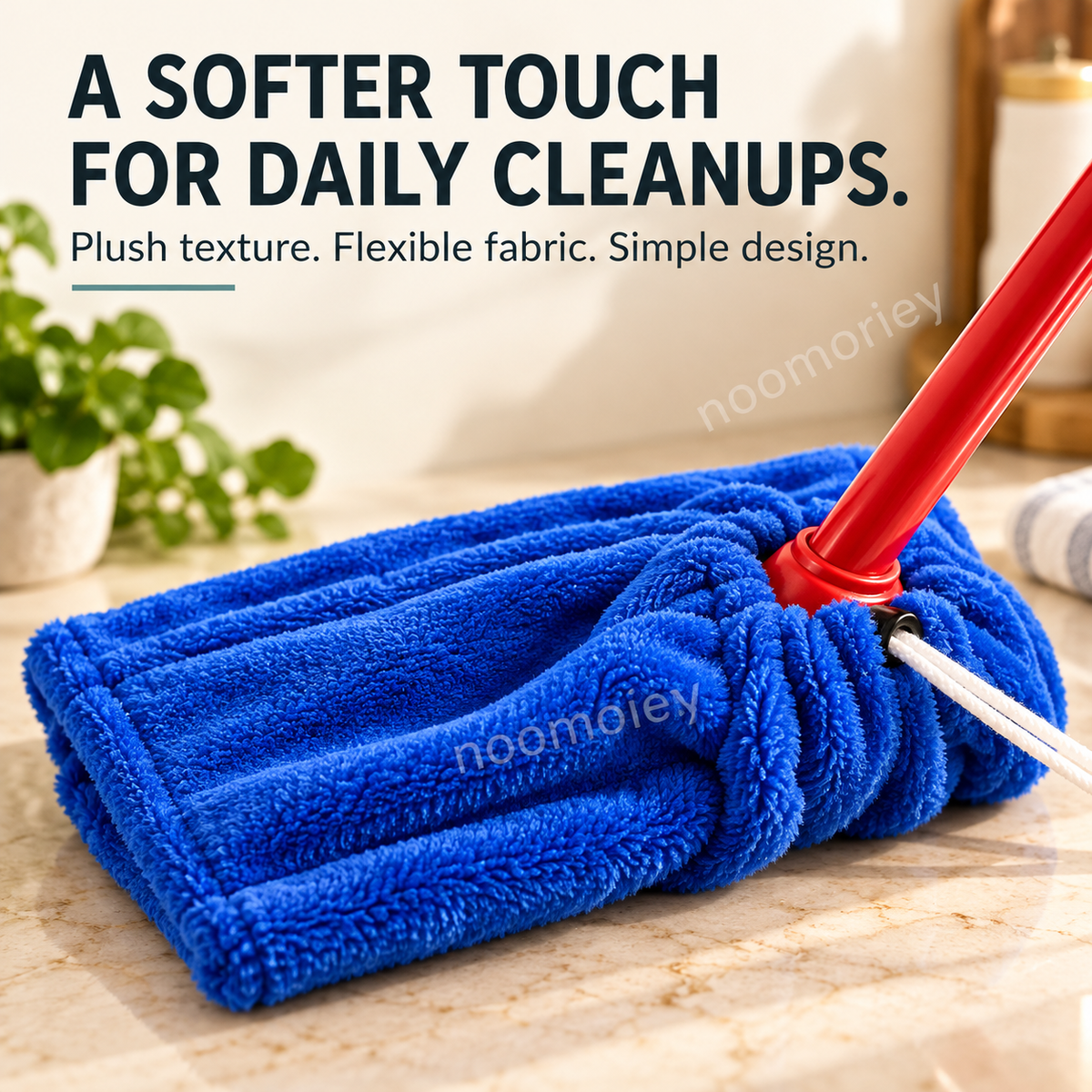 2 PCS Reusable Microfiber Mop Head Cover, Dust & Spill Cleaning Pad
