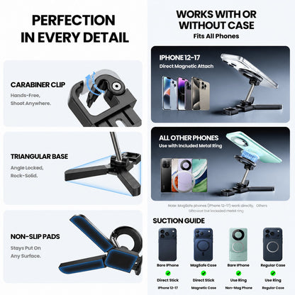 360-Degree Rotating Foldable Magnetic Phone Holder