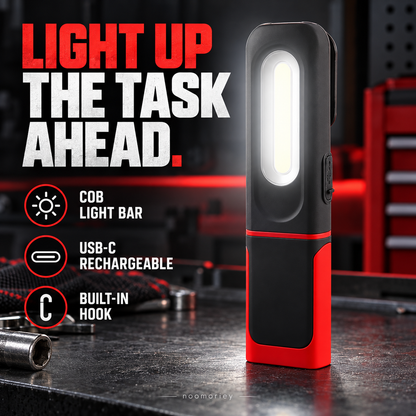 🔦 Rechargeable COB Work Light – USB-C Portable Inspection Lamp with Hanging Hook 🛠️