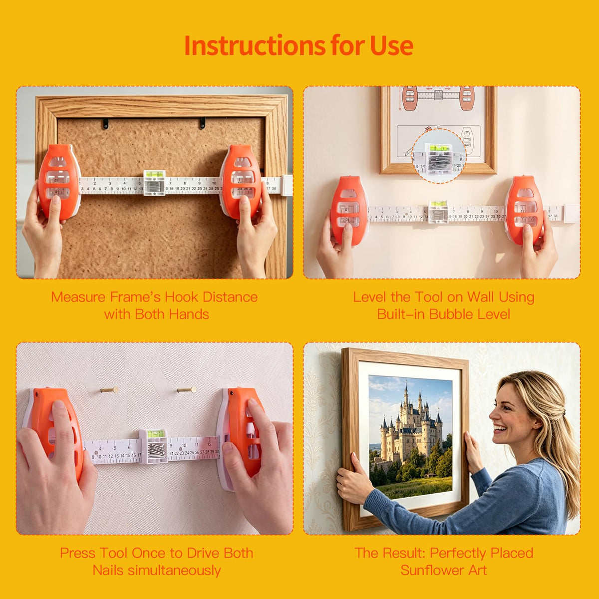 Level Ruler Picture Hanging Tool – Straight Alignment Frames