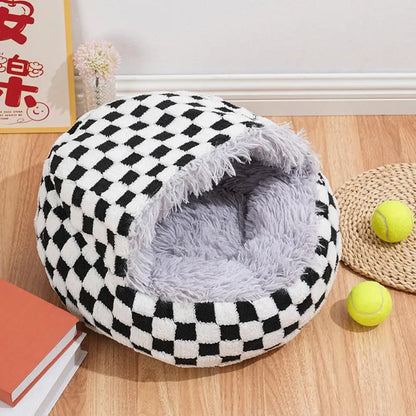 ShellNest – Hooded Plush Cat Cave 🐱☁️