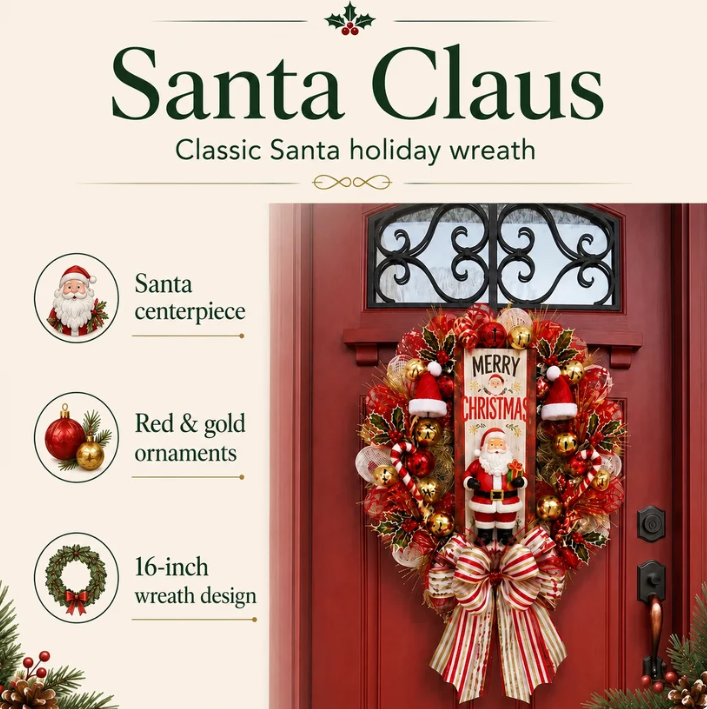 🔥49% Off Last Day-🎅 Merry Christmas Santa Wreath