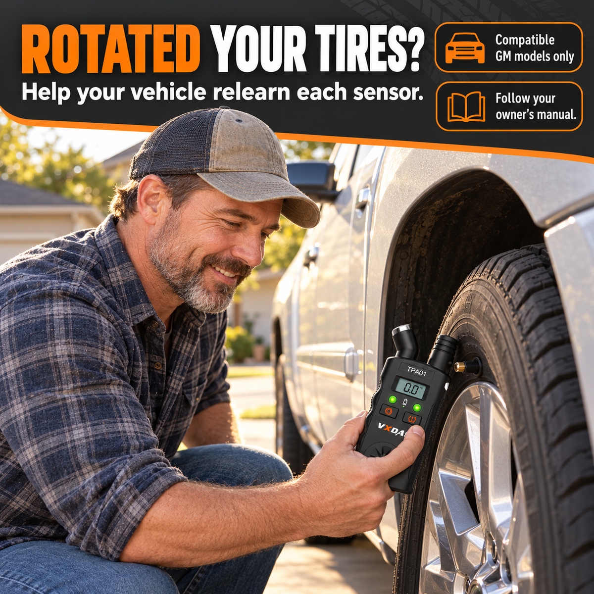 DIY GM vehicle sensor relearn using the antenna beside the tire valve