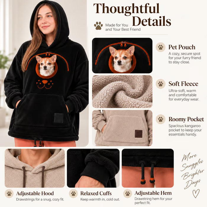 🐾 Rider Pet Carrier Sherpa Hoodie – Cozy Hands-Free Dog Carrying Hoodie