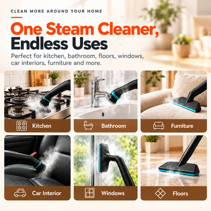 🔥 2500W High-Pressure Steam Cleaner – 6 Adjustable Levels & Multi-Surface Deep Cleaning