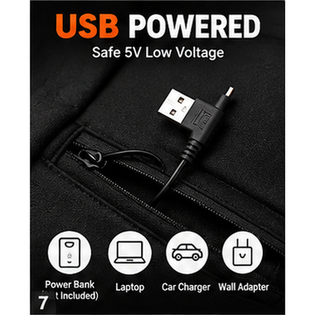 🔥 Men's 26-Zone Heated Hoodie – USB Powered Half-Zip Winter Pullover