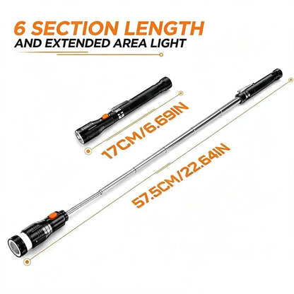 🌟✨ Extendable Magnetic Pickup Tool with LED Flashlight, Telescoping Magnet Retriever for Car Repair