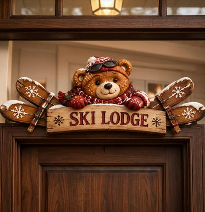 🎄 Rustic Winter Door Frame Topper – Christmas Cabin & Woodland Decor