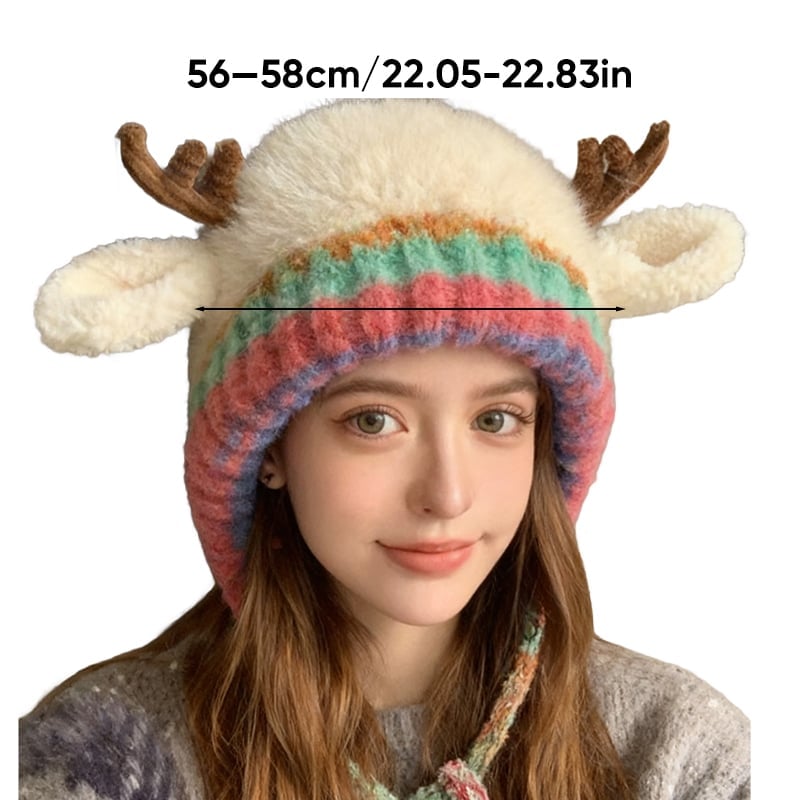 Cute Christmas Antler Beanie Hat