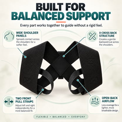 ✨ Invisible Breathable Posture Support Brace – Adjustable Shoulder & Upper Back Alignment Trainer