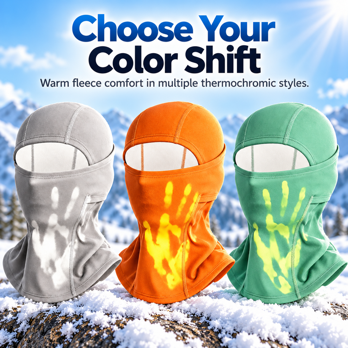 ❄️ 50% OFF Thermochromic Fleece Balaclava Color Changing Winter Face Mask