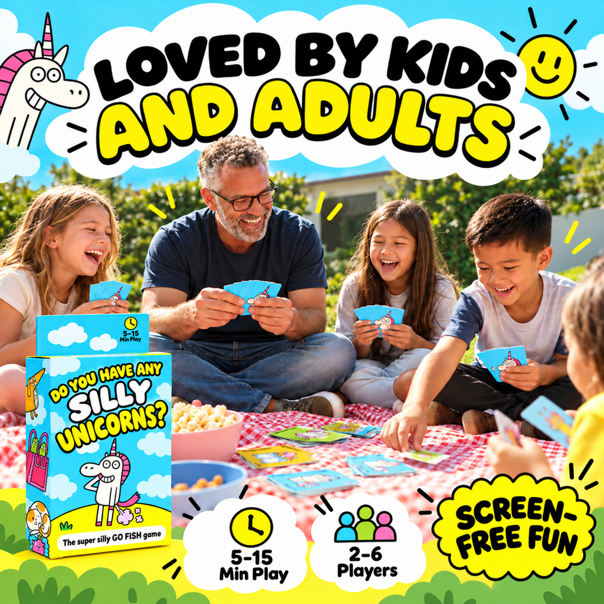 😂 50% OFF Today! Super Silly Go Fish Card Game for Kids & Family Game Night