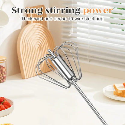 ⚡ Stainless Steel Hand-Push Whisk – Effortless Mixing in Seconds! 🍳