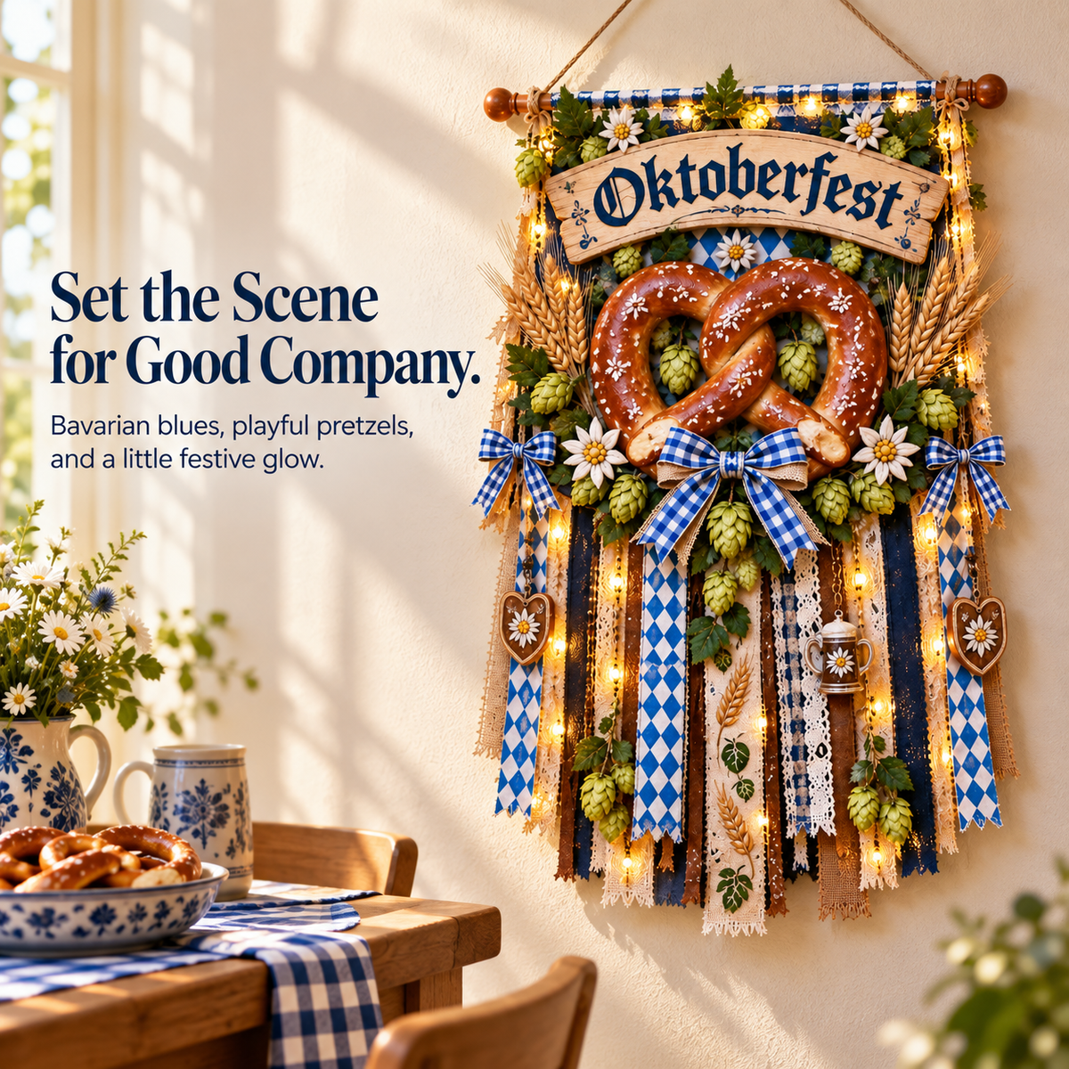 Light-Up Oktoberfest Door Hanging - Bring a Little Bavaria Home