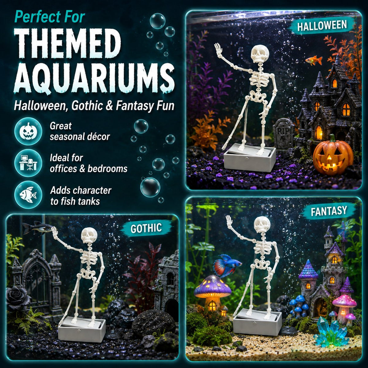 Dancing skeleton underwater