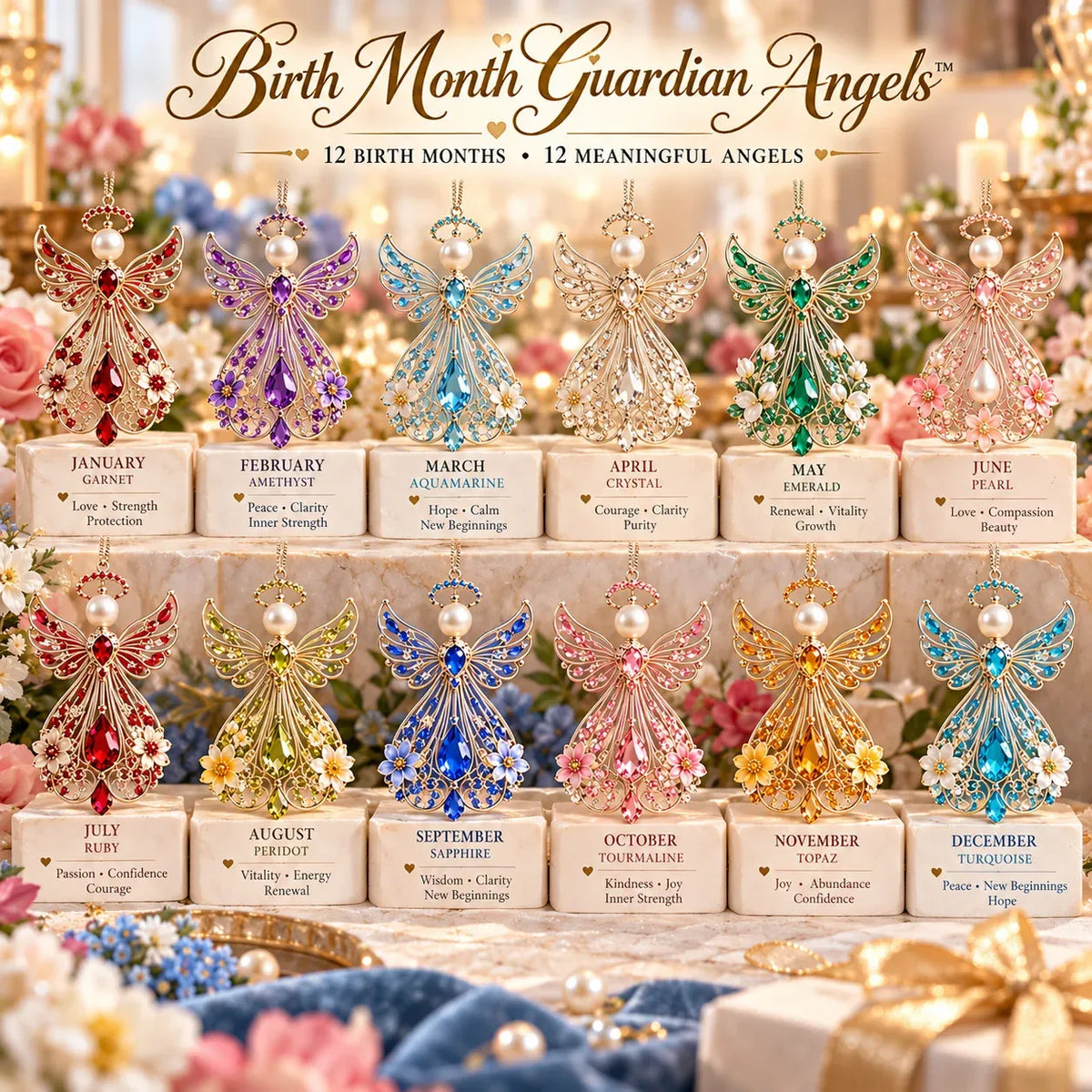 ⏳ Last Day 49% OFF – 👼 Birth Month Guardian Angel | 12 Birthstone-Inspired Keepsakes for Meaningful Gifts ✨