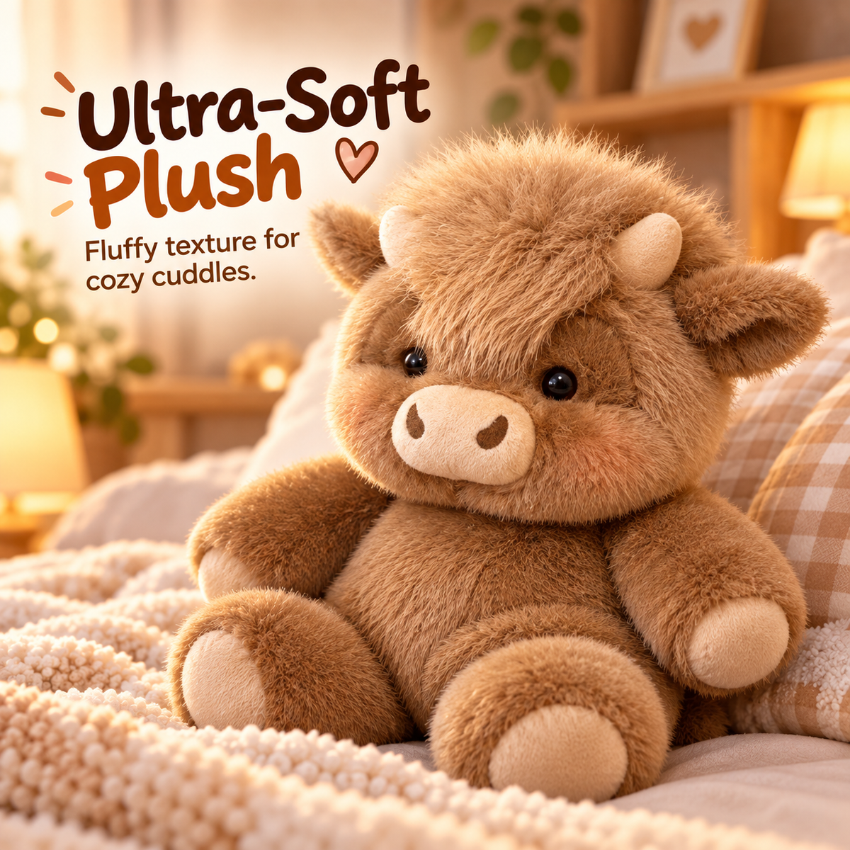 🐮 Highland Cow Soft Toy – 45cm fluffy plush, cloud-soft & cuddle-approved. Perfect gift for kids! 🎁💚