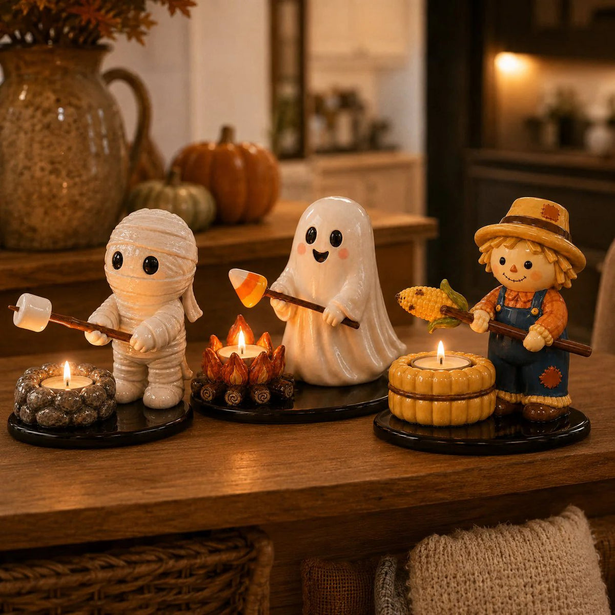 Halloween Campfire Friends Tealight Holder