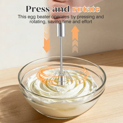 ⚡ Stainless Steel Hand-Push Whisk – Effortless Mixing in Seconds! 🍳