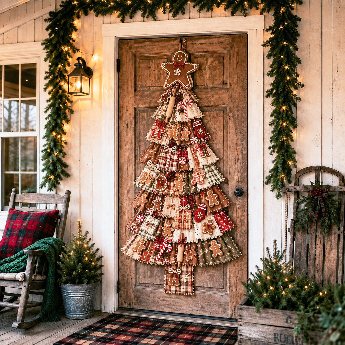 ⏳ Last Day 49% OFF – 🎄Beginner-Friendly DIY Oversized Patchwork Christmas Tree Door Hanging Kit  💕
