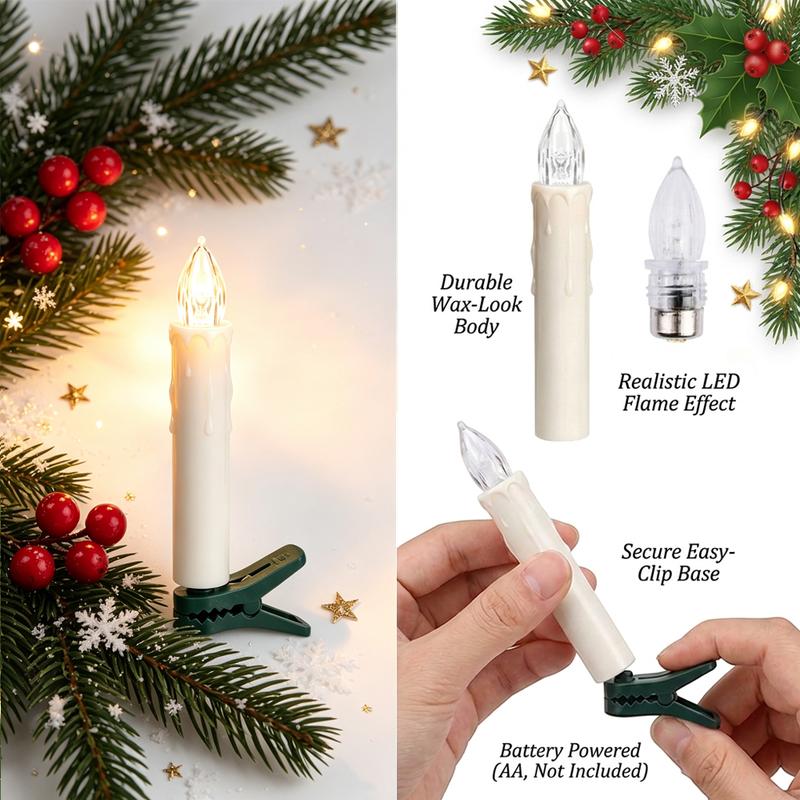 Remote-Controlled Candle Clip Lights 🕯️ – Flameless LED Decorative Set