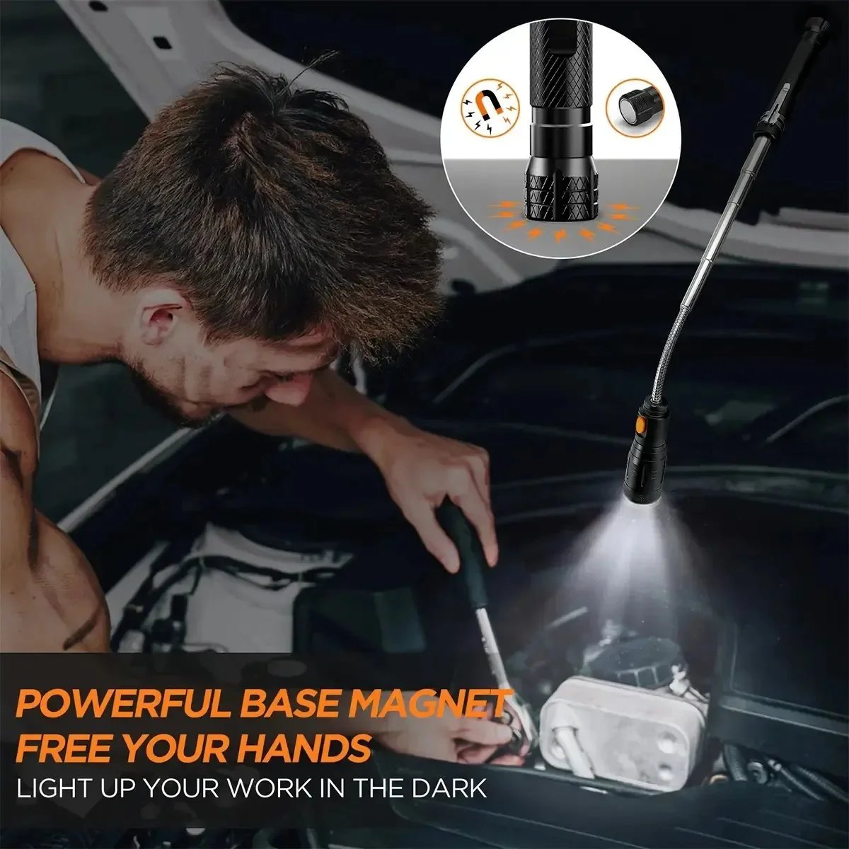 Telescoping Magnetic Pickup Tool 🔦 – Built-In LED for Easy Retrieval