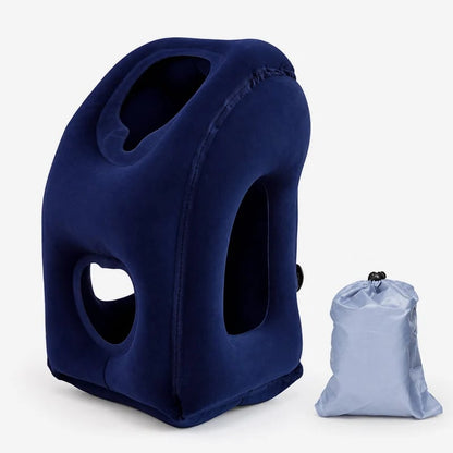 Inflatable Travel Comfort Pillow ✈️ – Lightweight Foldable Neck, Face & Arm Support