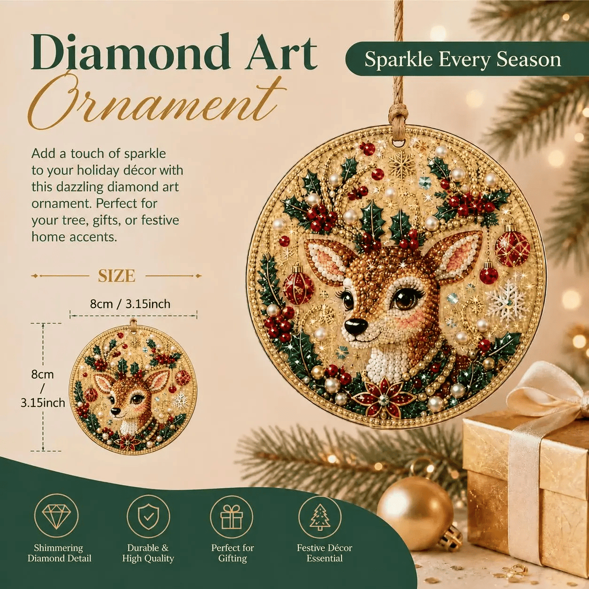 🔥Last Day of the Promotion!🎄Christmas DIY Diamond Painting Ornament Set (6‑Pieces)🎅